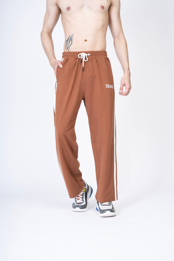 Reddish Brown Track-Pants 100% Cotton Terry