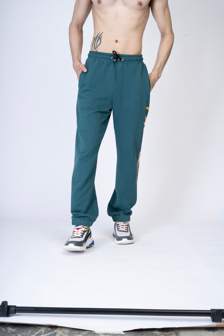 Green Track Pants 100% cotton terry