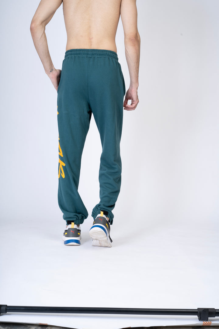 Green Track Pants 100% cotton terry