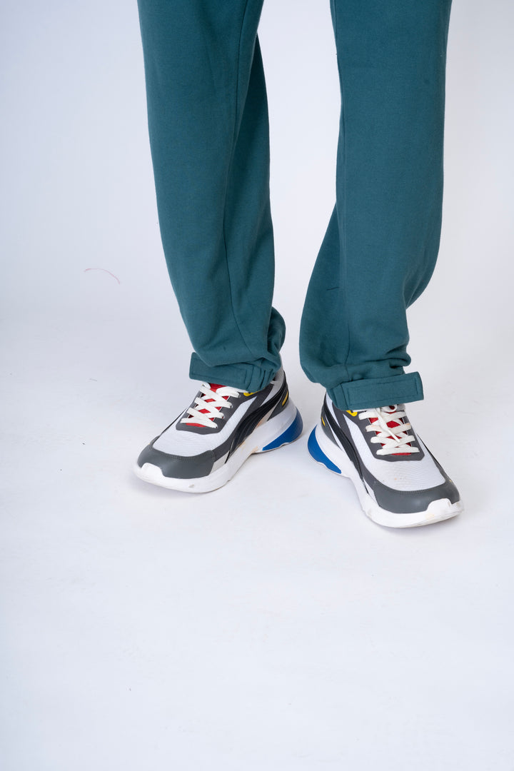 Green Track Pants 100% cotton terry