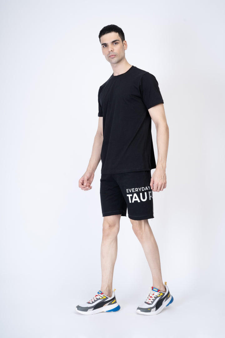 Black T-shirt and Black Shorts 100% cotton