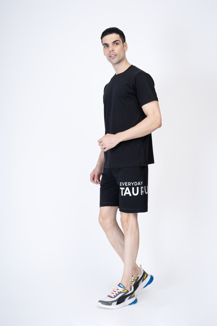 Black T-shirt and Black Shorts 100% cotton