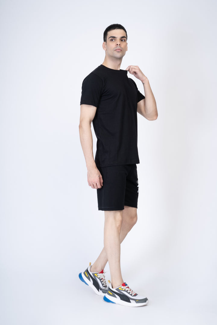 Black T-shirt and Black Shorts 100% cotton