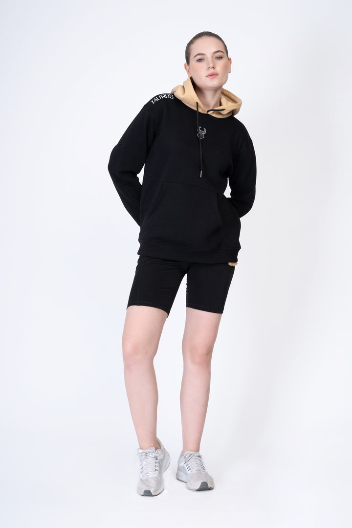 Black Hoodie and Black Shorts 100% cotton