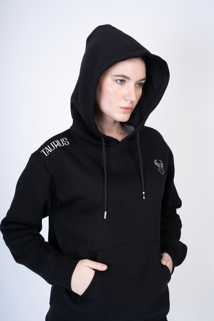 Black Hoodie with Shorts 100% cotton fleece